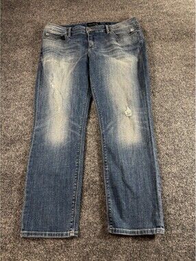 Lucky Brand Lolita Crop Women Jeans 14x32 Blue Straight Leg Preppy Denim Classic